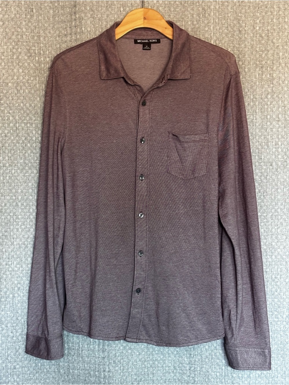 Michael Kors Men's Long-Sleeve Button-Down Shirt - Mauve Plum
